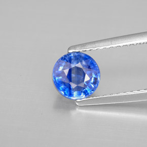 Cianita azul natural de 1,15 ct, corte redondo, VS-SI