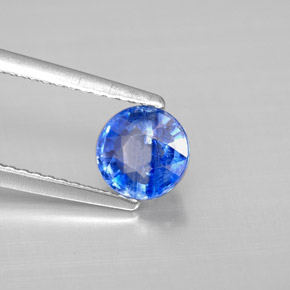 Cianita azul natural de 1,15 ct, corte redondo, VS-SI