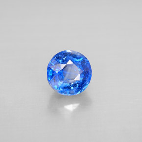 Cianita azul natural de 1,25 ct, corte redondo, VS-SI