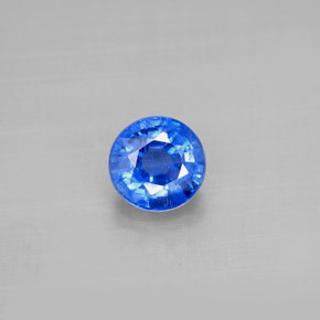 Cianita azul natural de 1,29 ct, corte redondo, VS-SI