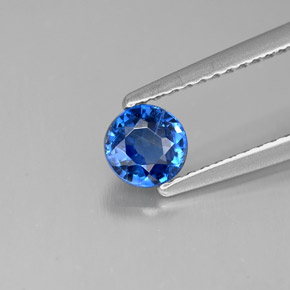 Cianita azul natural de 0,65 ct, corte redondo, SI