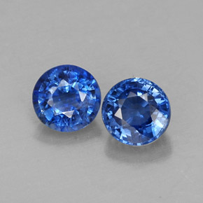 Gemas de cianita azul natural de  ct, corte redondo, VS-SI