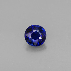 Cianita azul natural de 0,45 ct, corte redondo, VS