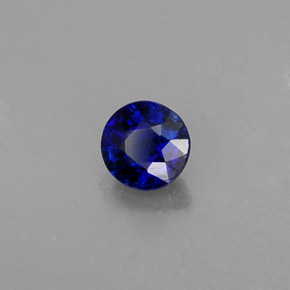 Cianita azul natural de 0,45 ct, corte redondo, VS