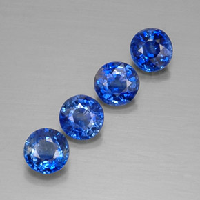 Gemas de cianita azul natural de  ct, corte redondo, SI
