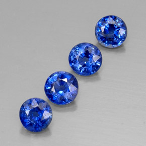 Gemas de cianita azul natural de  ct, corte redondo, SI