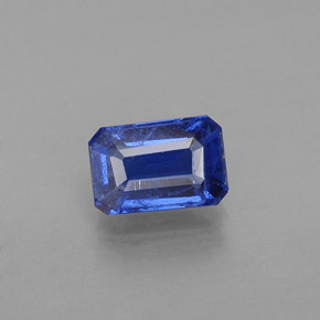 Cianita azul natural de 0,82 ct, corte esmeralda, VS-SI