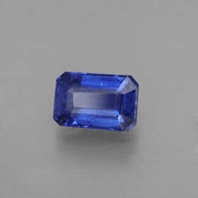 Cianita azul natural de 0,82 ct, corte esmeralda, VS-SI