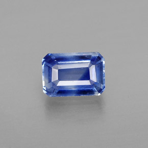 Cianita azul natural de 0,96 ct, corte esmeralda, VS