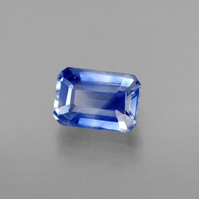 Cianita azul natural de 0,96 ct, corte esmeralda, VS