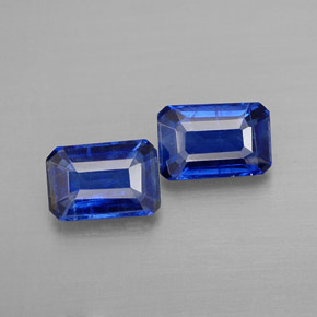 Gemas de cianita azul natural de  ct, corte esmeralda, VS-SI