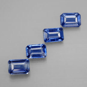 Gemas de cianita azul natural de  ct, corte esmeralda, VS-SI