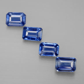 Gemas de cianita azul natural de  ct, corte esmeralda, VS-SI