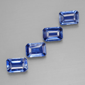 Gemas de cianita azul natural de  ct, corte esmeralda, VS-SI