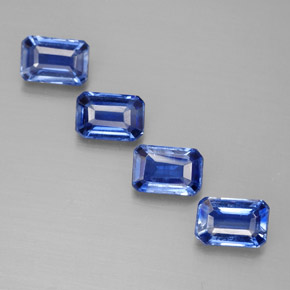 Gemas de cianita azul natural de  ct, corte esmeralda, VS-SI