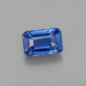 Cianita Azul natural de 0.80 ct, corte esmeralda, VS