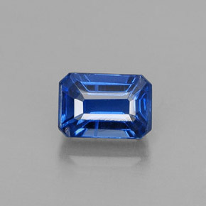 Cianita azul natural de 1,01 ct, corte esmeralda, VS