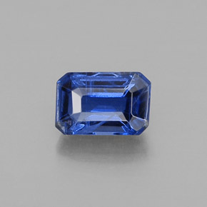 Cianita azul natural de 0,88 ct, corte esmeralda, VS-SI