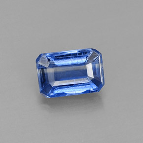 Cianita Azul natural de 0.75 ct, corte esmeralda, SI