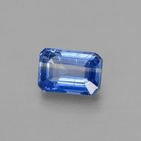 Cianita Azul natural de 0.75 ct, corte esmeralda, SI