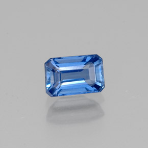 Cianita azul natural de 0,76 ct, corte esmeralda, VS