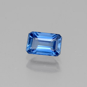Cianita azul natural de 0,76 ct, corte esmeralda, VS