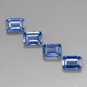 Gemas de cianita azul natural de  ct, corte esmeralda, VS-SI