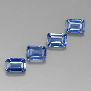 Gemas de cianita azul natural de  ct, corte esmeralda, VS-SI