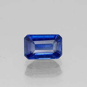 Cianita azul natural de 0,86 ct, corte esmeralda, VS-SI