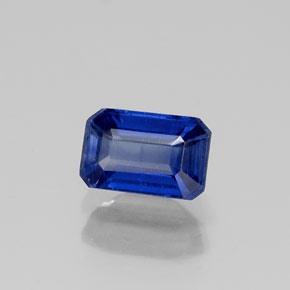 Cianita azul natural de 0,86 ct, corte esmeralda, VS-SI