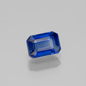 Cianita azul natural de 0,72 ct, corte esmeralda, VS-SI