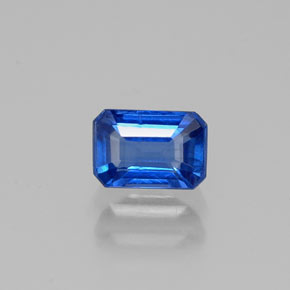Cianita azul natural de 0,75 ct, corte esmeralda, VS-SI