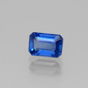 Cianita azul natural de 0,75 ct, corte esmeralda, VS-SI