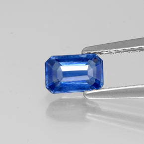 Cianita azul natural de 0,75 ct, corte esmeralda, VS-SI