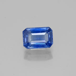 Cianita azul natural de 0,81 ct, corte esmeralda, VS-SI