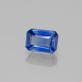 Cianita azul natural de 0,81 ct, corte esmeralda, VS-SI
