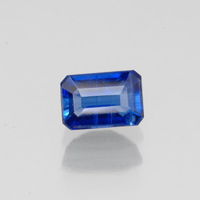 Cianita azul natural de 0,90 ct, corte esmeralda, VS-SI
