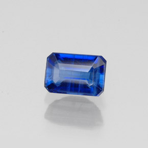 Cianita azul natural de 0,90 ct, corte esmeralda, VS-SI