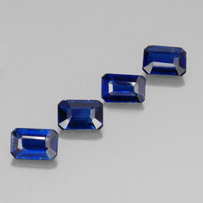 Gemas de cianita azul natural de  ct, corte esmeralda, VS-SI