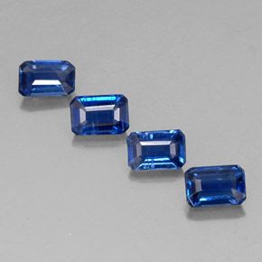 Gemas de cianita azul natural de  ct, corte esmeralda, VS-SI