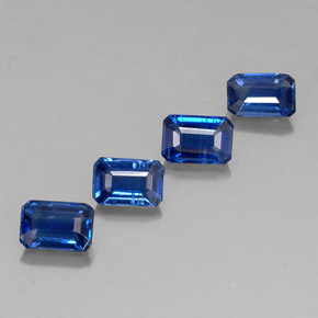 Gemas de cianita azul natural de  ct, corte esmeralda, VS-SI
