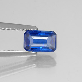 Cianita azul natural de 0,72 ct, corte esmeralda, VS-SI