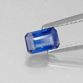 Cianita azul natural de 0,72 ct, corte esmeralda, VS-SI