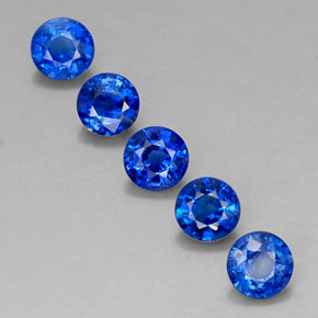 Gemas de cianita azul natural de  ct, corte redondo, VS-SI