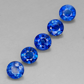 Gemas de cianita azul natural de  ct, corte redondo, VS-SI
