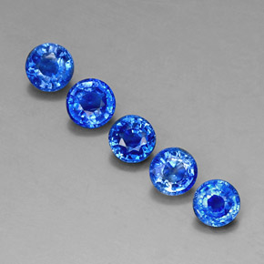 Gemas de cianita azul natural de  ct, corte redondo, VS