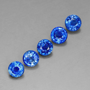 Gemas de cianita azul natural de  ct, corte redondo, VS