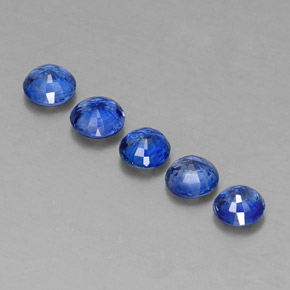 Gemas de cianita azul natural de  ct, corte redondo, VS