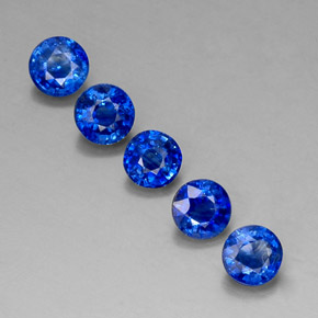 Gemas de cianita azul natural de  ct, corte redondo, VS-SI
