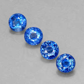 Gemas de cianita azul natural de  ct, corte redondo, VS-SI